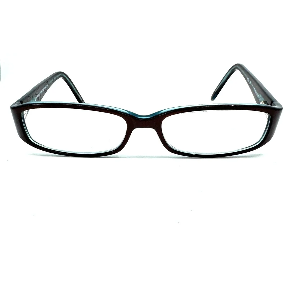 Bulova Eyeglasses‎ Frames AUGSBURG Chocolate/Teal 52-15-135 Full Rim H12148